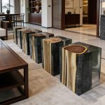 Modern minimalist transparent resin bench, living room, study, home office, business negotiation, light luxury crystal pedestal chair