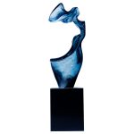 Modern abstract transparent resin sculpture, large floor standing ornament, hotel lobby, sales office, corridor decoration artwork