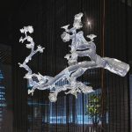Hotel lobby abstract transparent tree hanging sculpture welcoming guests pine resin ornaments villa large soft decoration artwork