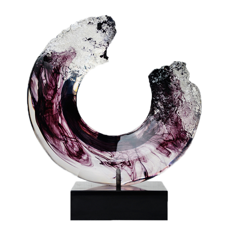 Modern minimalist transparent resin entrance decoration, hotel sales office, clubhouse, home decor, living room decoration, art sculpture