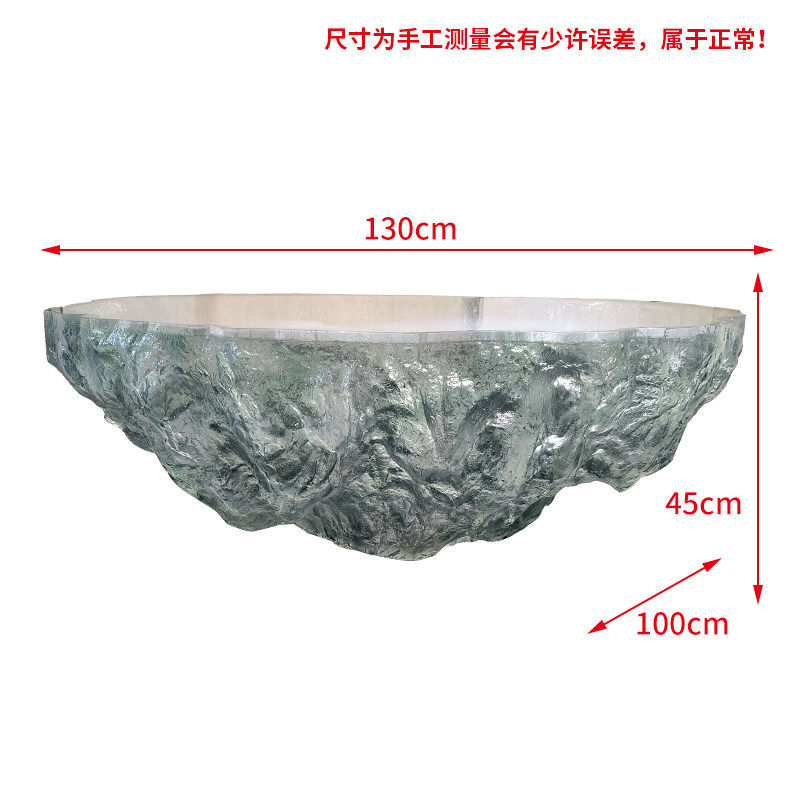 Transparent blue deep ocean tea table, modern light luxury living room, household resin table, high-end art crystal circular tea table