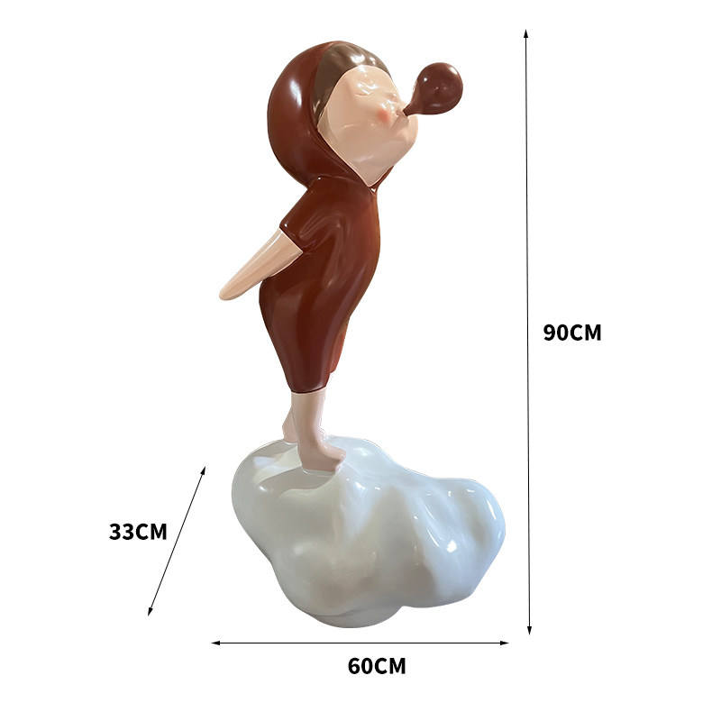 Cute Bubble Girl Sculpture of Internet-Famous Cartoon Characters for Kindergarten Child Decorations