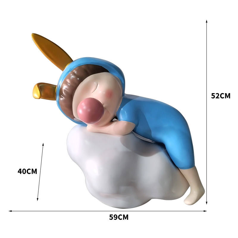 Cute Bubble Girl Sculpture of Internet-Famous Cartoon Characters for Kindergarten Child Decorations