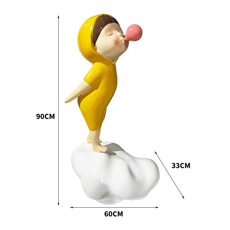 Cute Bubble Girl Sculpture of Internet-Famous Cartoon Characters for Kindergarten Child Decorations