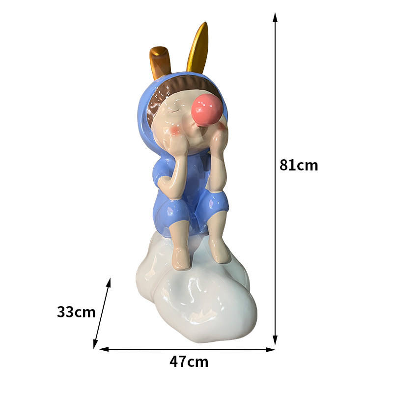 Cute Bubble Girl Sculpture of Internet-Famous Cartoon Characters for Kindergarten Child Decorations