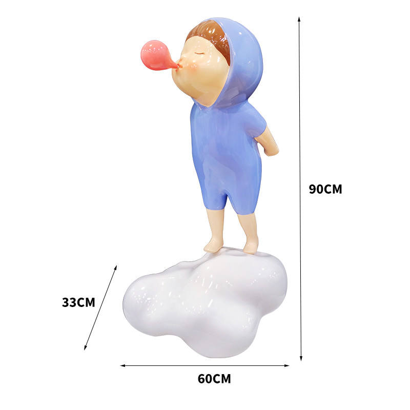 Cute Bubble Girl Sculpture of Internet-Famous Cartoon Characters for Kindergarten Child Decorations