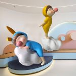 Cute Bubble Girl Sculpture of Internet-Famous Cartoon Characters for Kindergarten Child Decorations