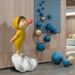 Cute Bubble Girl Sculpture of Internet-Famous Cartoon Characters for Kindergarten Child Decorations