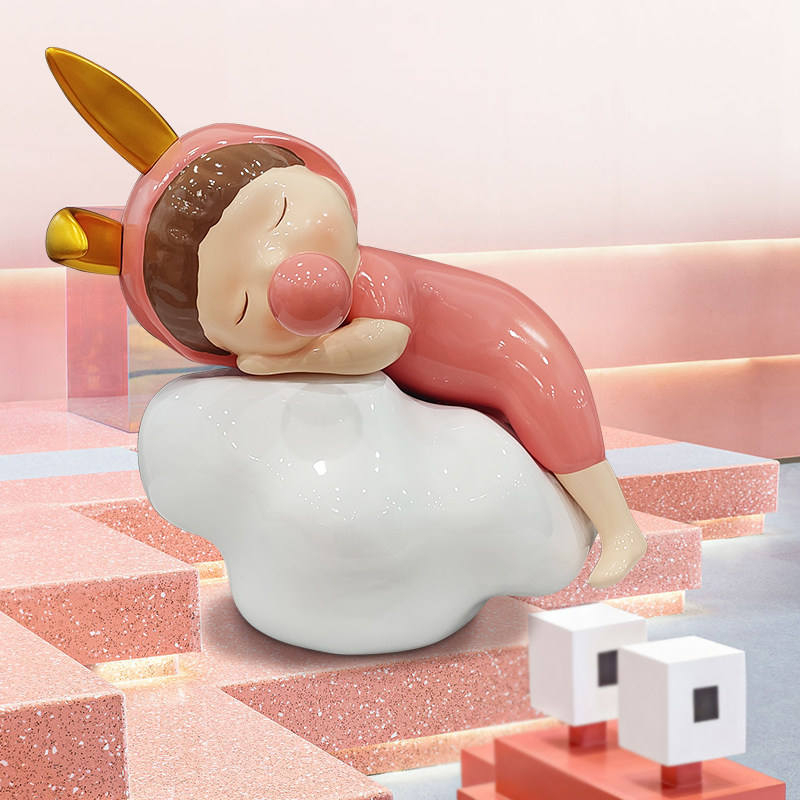 Cute Bubble Girl Sculpture of Internet-Famous Cartoon Characters for Kindergarten Child Decorations